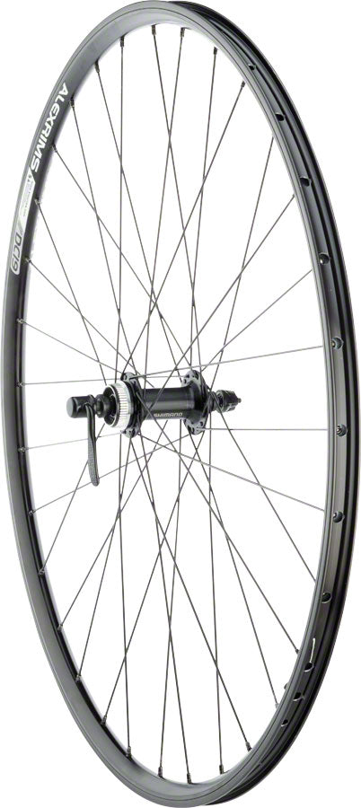Quality Wheels Value Double Wall Series Rim+Disc Front Wheel - 700, QR x 100mm, Center-Lock, Black, Clincher