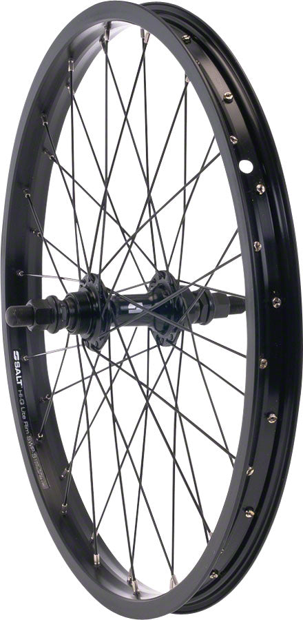 Salt Rookie Rear Wheel - 16", 3/8" x 110mm, Rim Brake, Metric Freewheel, Black, Clincher