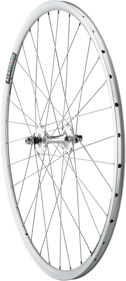 Quality Wheels Value Double Wall Series Track Front Wheel - 700, 9x1 Threaded x 100mm, Rim Brake, Silver, Clincher, Loose Ball