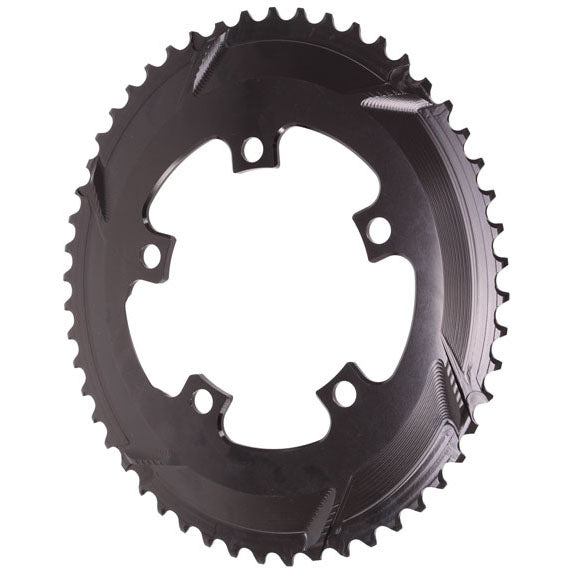 absoluteBLACK Premium Oval 110 BCD Road Outer Chainring - 52t, 110 BCD, 5-Bolt, Black