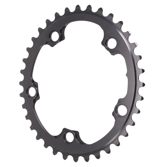 absoluteBLACK Silver Series Oval 110 BCD Inner Chainring - 36t, 110 BCD, 5-Bolt, Gray