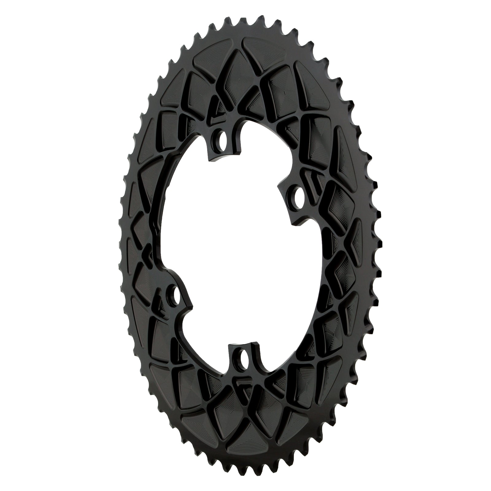 absoluteBLACK Premium Oval 110 BCD Road Outer Chainring for Shimano Dura-Ace 9100 - 53t, 110 Shimano Asymmetric BCD, 4-Bolt, Black
