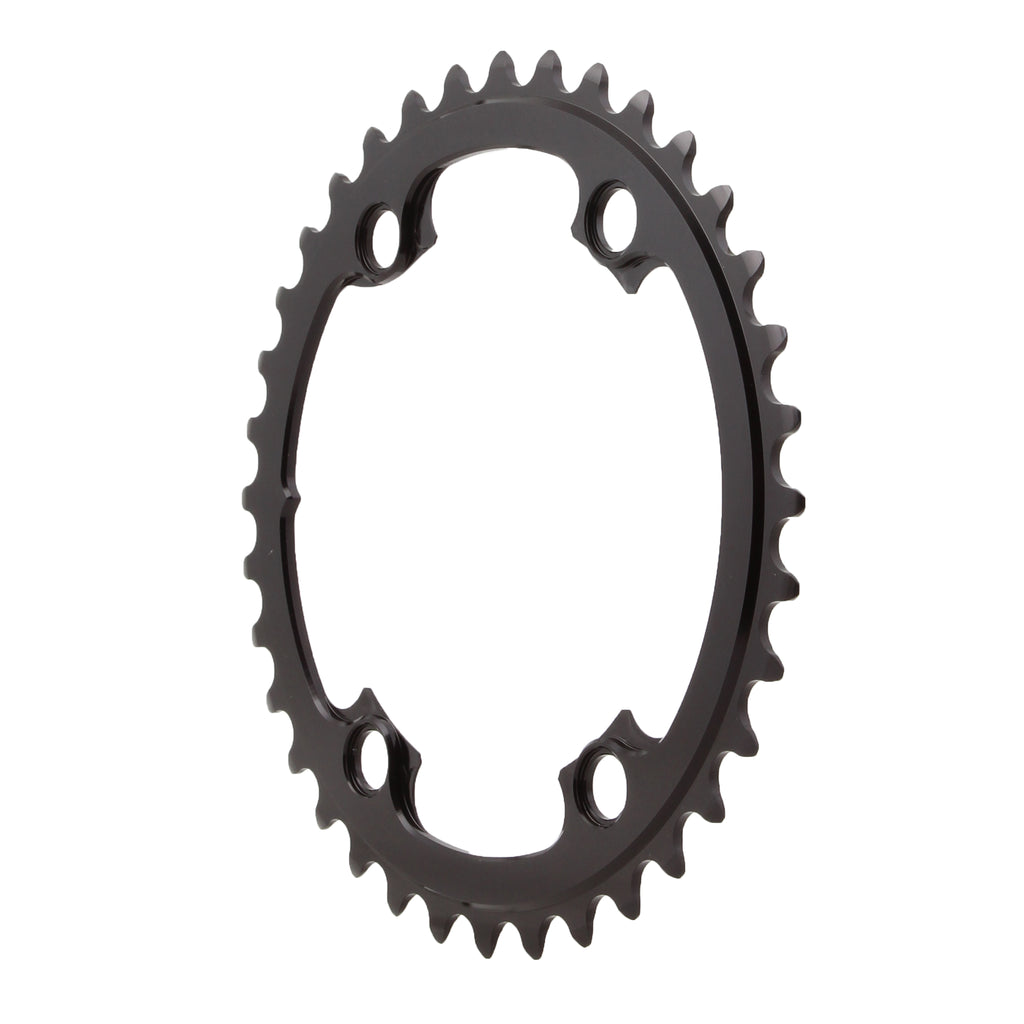 absoluteBLACK Premium Round 110 BCD Road Inner Chainring for Shimano Dura-Ace 9100 - 36t, 110 Shimano Asymmetric BCD, 4-Bolt, Black