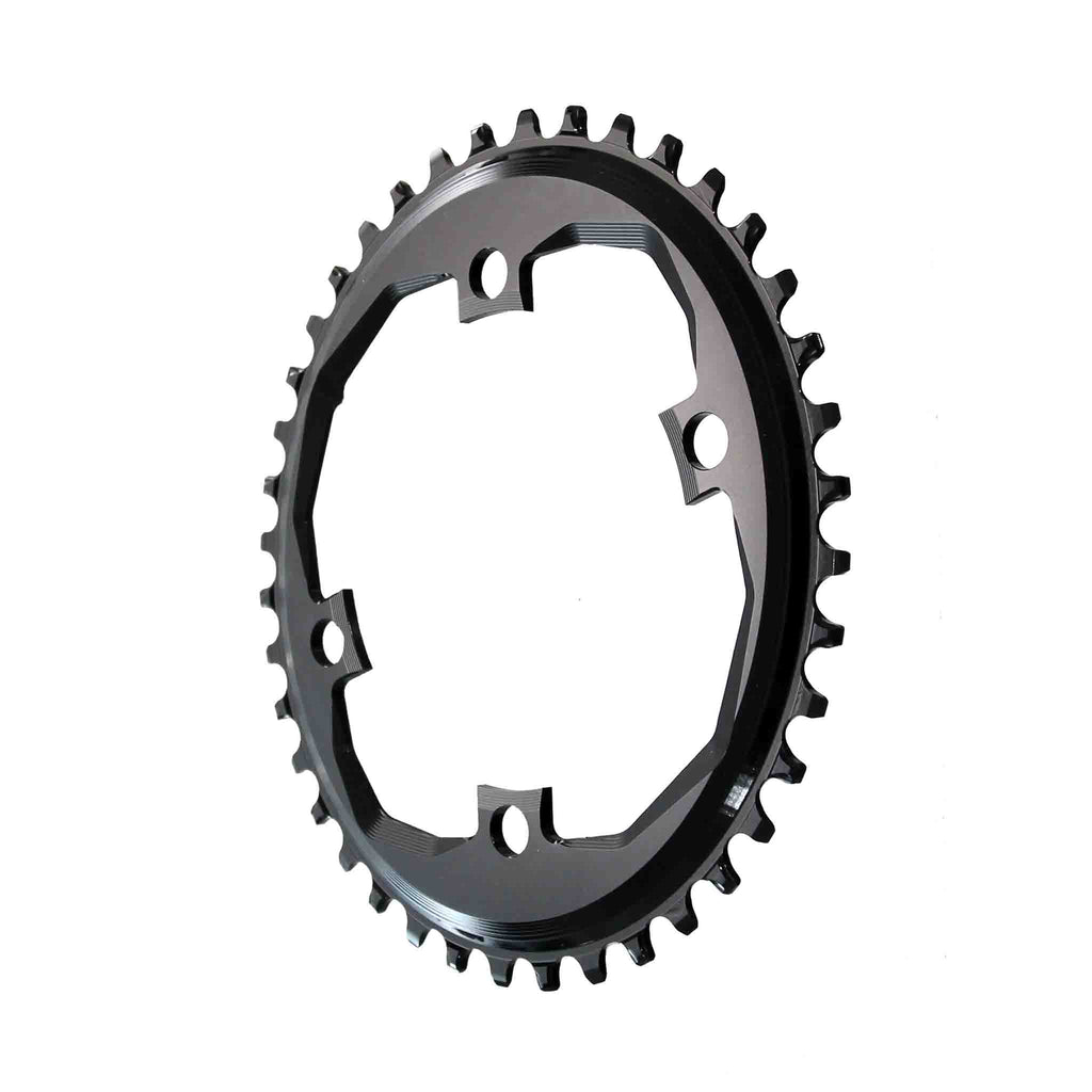 absoluteBLACK Round 96 BCD Chainring for Shimano XT M8000 - 32t, 96 Shimano Asymmetric BCD, 4-Bolt, Narrow-Wide, Black
