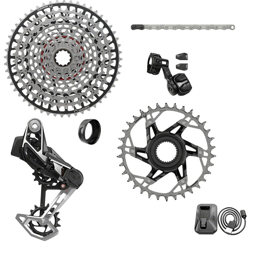 SRAM XX Eagle T-Type Ebike Bosch Transmission AXS Groupset - 34T, Derailleur, Shifter, 10-52t Cassette, Clip-On Guard, Arms not included