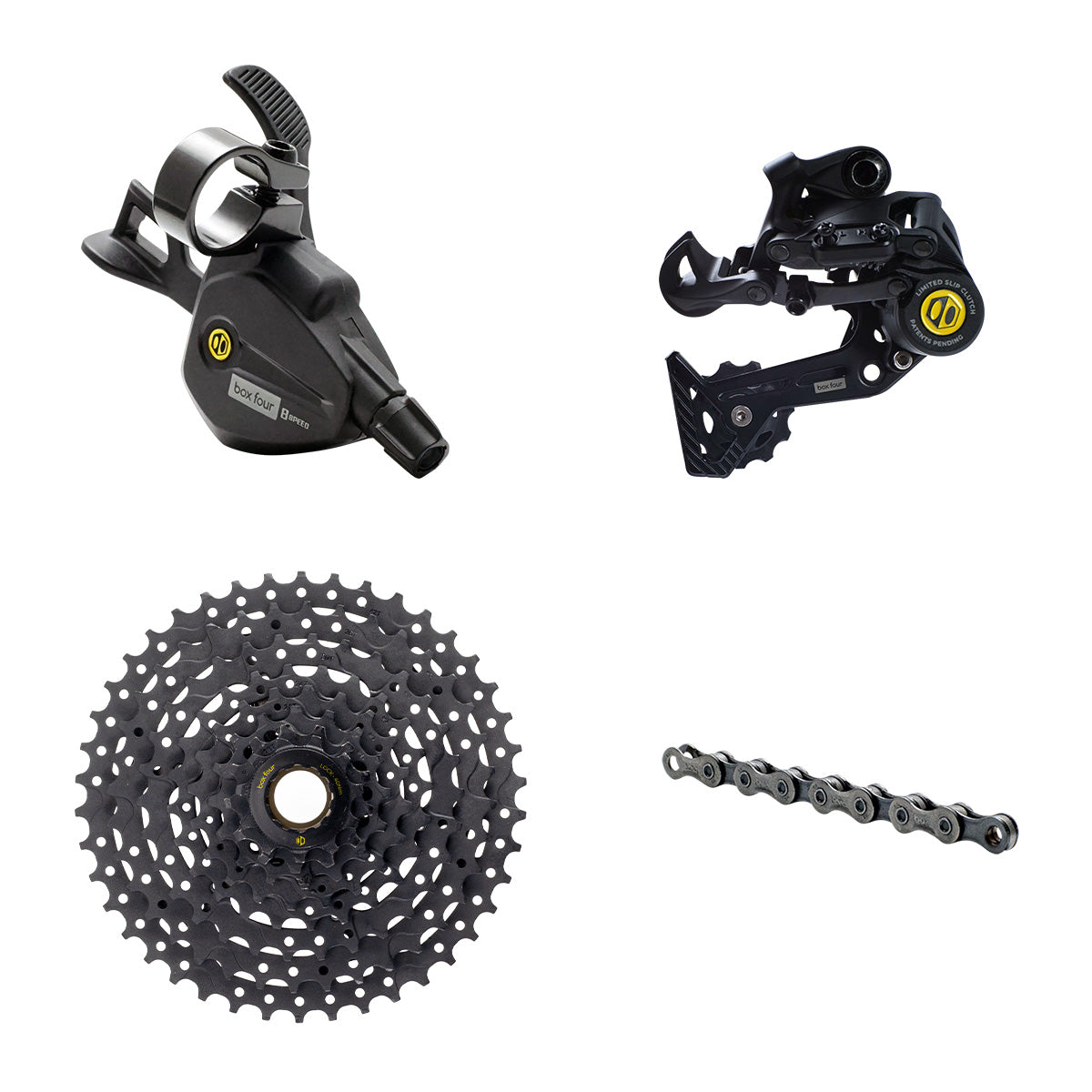 BOX Four 8-Speed Wide Multi Shift Groupset - Includes Wide Rear Derailleur, 11-42t Cassette, Multi Shift Shifter, 8-Speed Chain