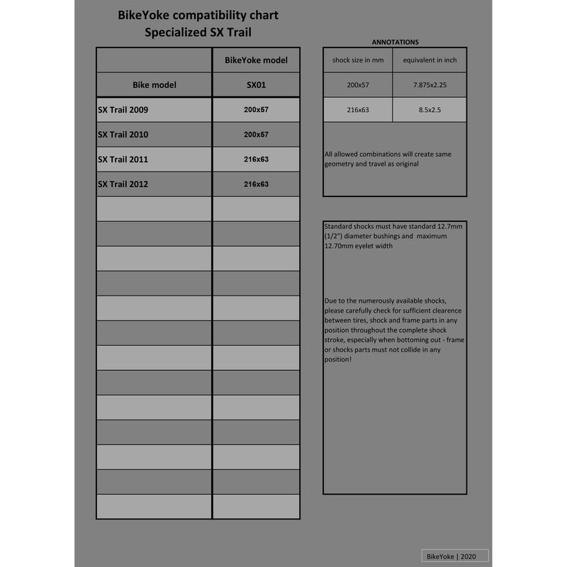 Bike Yoke Yoke SX01 SX Trail 2009-12