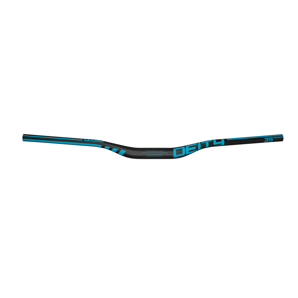 DEITY Speedway 35 Handlebar - Carbon, 30mm Rise, 810mm Width, 35mm Clamp, Black w/Turquoise