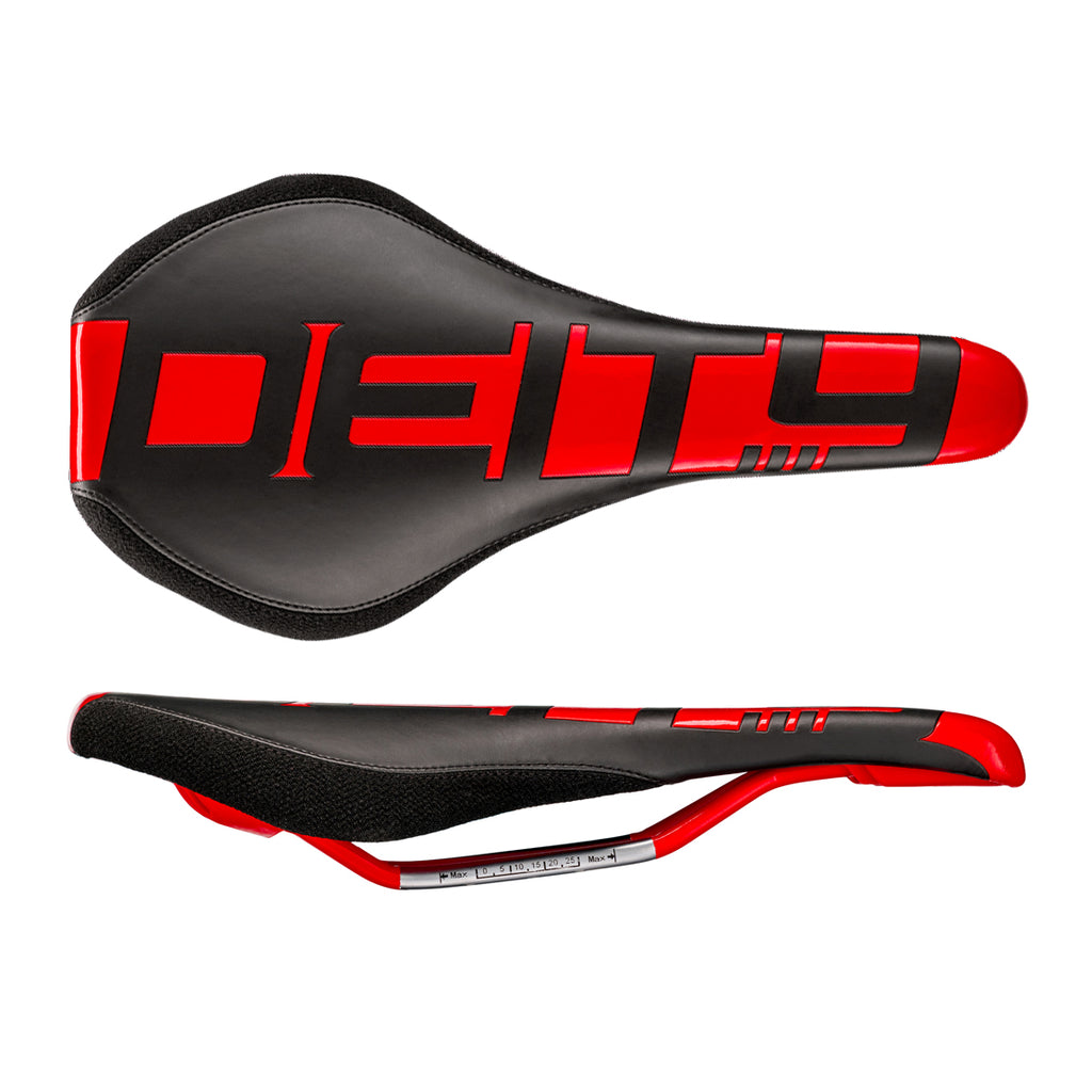 DEITY Speedtrap AM Saddle - Chromoly, Black/Red