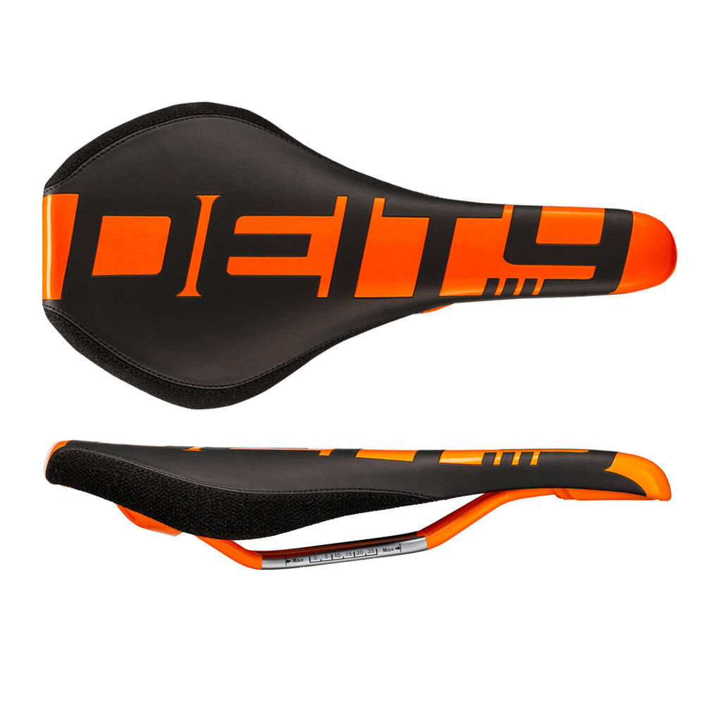 DEITY Speedtrap AM Saddle - Chromoly, Black/Orange
