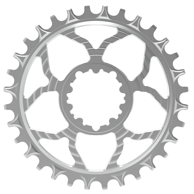 5Dev 7075 Classic Chainring, 3mm Offset, 32T - Raw/Clear