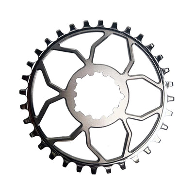 5Dev Titanium 3-Bolt Chainring, 3mm Offset, 32T - Raw/Silv