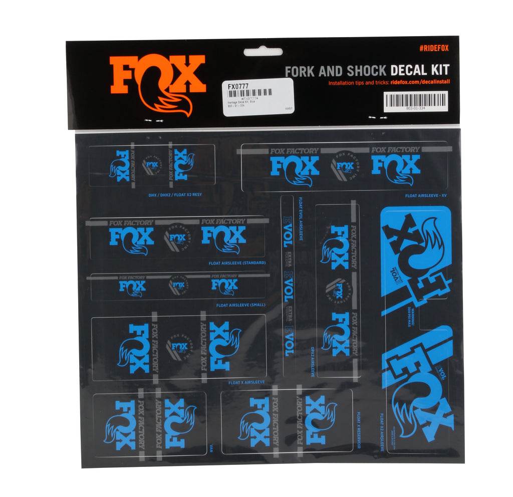 FOX Heritage Decal Kit for Forks and Shocks, Blue