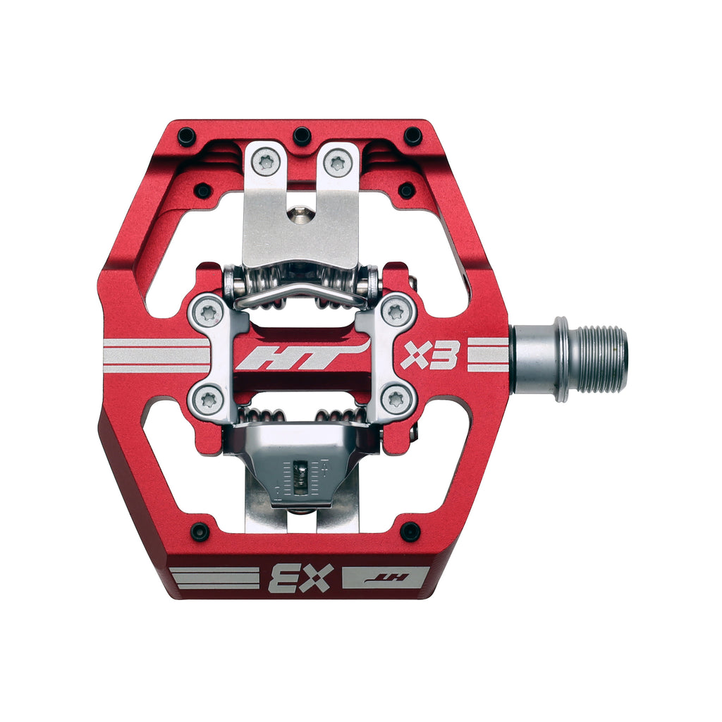 HT Pedals X3 Clipless Platform Pedals CrMo - Red