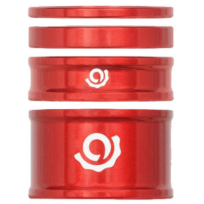 Industry Nine Headset Combo Spacer Kit, 1-1/8", Set/4, Red